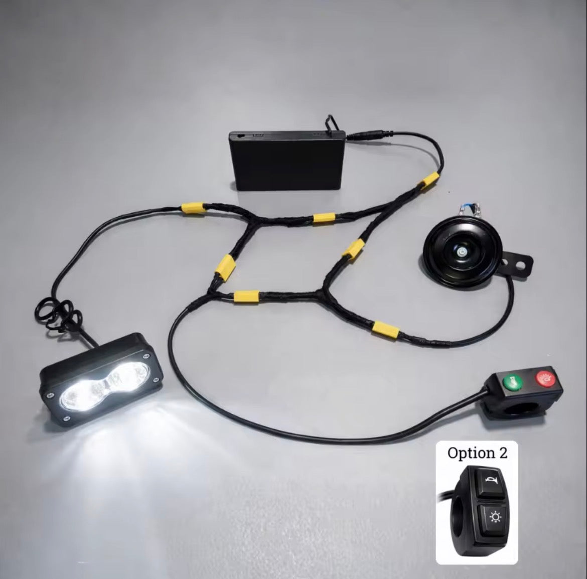 Battery Baja Lights + Horn + Switch